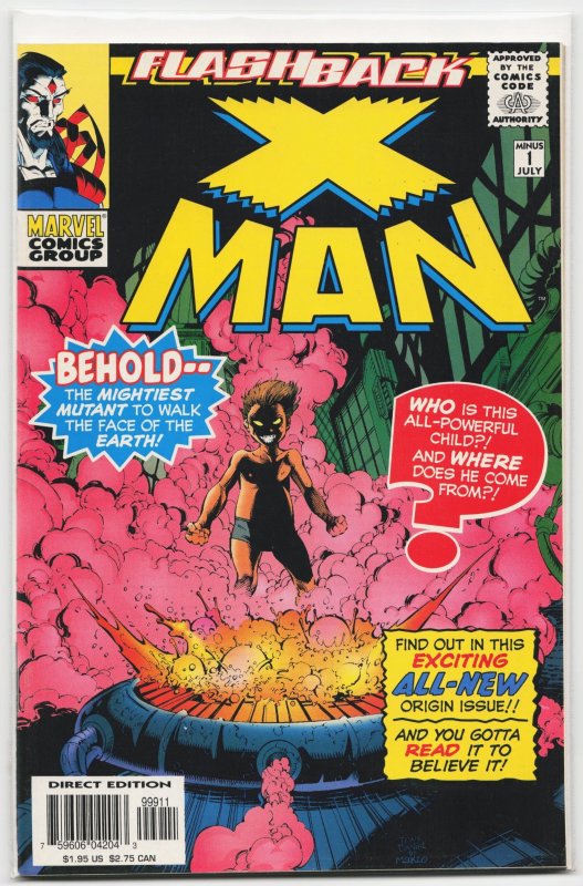 X-Man #-1 (Marvel Comics, 1997), raw, ungraded comic book — front cover