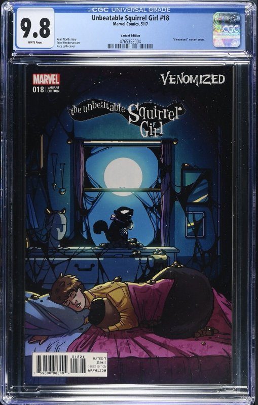 Unbeatable Squirrel Girl #18 (Marvel Comics, 2017), CGC 9.8 graded comic book, Universal Blue label — front cover in its holder