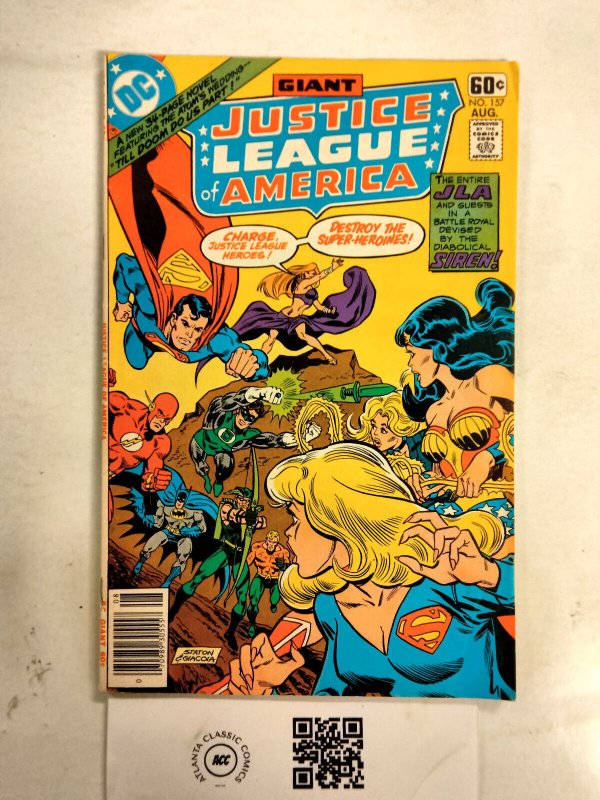 Justice League of America #157 (DC Comics), raw comic book in VF condition — front cover