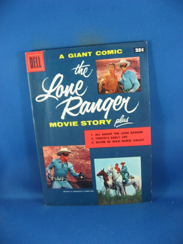 Dell Giant Lone Ranger Movie Story VF Dell Photo Cvr 1956 (Dell, 1956), raw comic book in VF condition — front cover