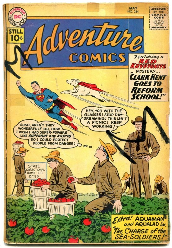 Adventure #284 (DC Comics, 1961), raw comic book in FR condition — front cover