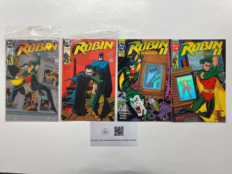 4 Robin DC Comic Books # 1 2 3 4 Batman Flash Superman Wonder Woman 79 JS43, raw, ungraded comic book — front cover