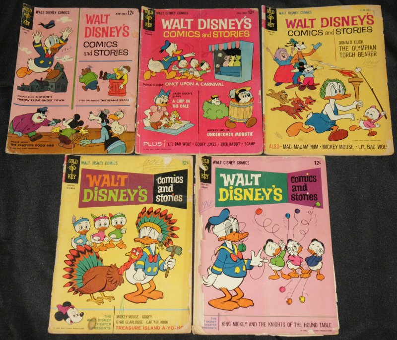 Dell/Gold Key Walt Disney Readers 45 Low Grade Comic Lot Donald Duck Scrooge, raw, ungraded comic book — front cover