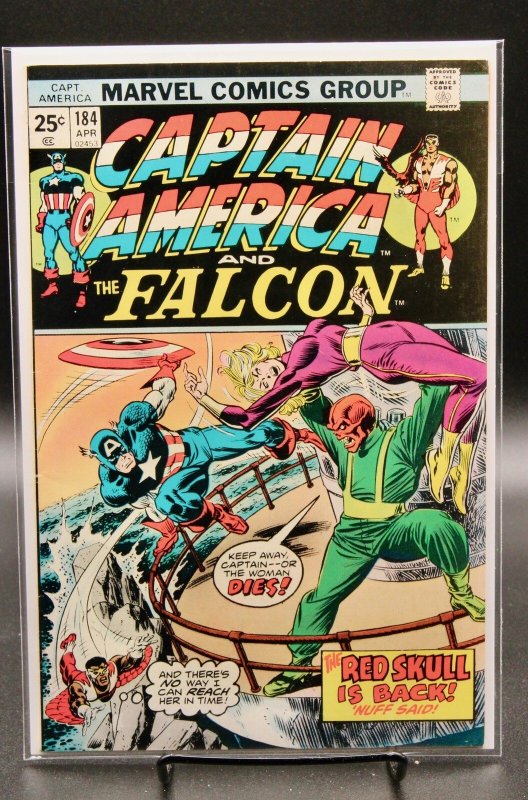 Captain America #184 (Marvel Comics, 1975), raw comic book in VF- 7.5 condition — front cover