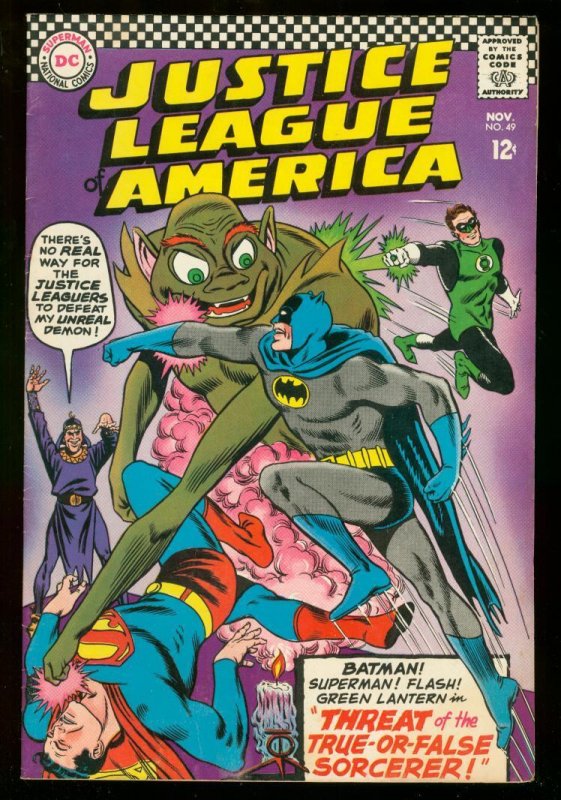 Justice League of America #49 (DC Comics, 1966), raw comic book in FN condition — front cover