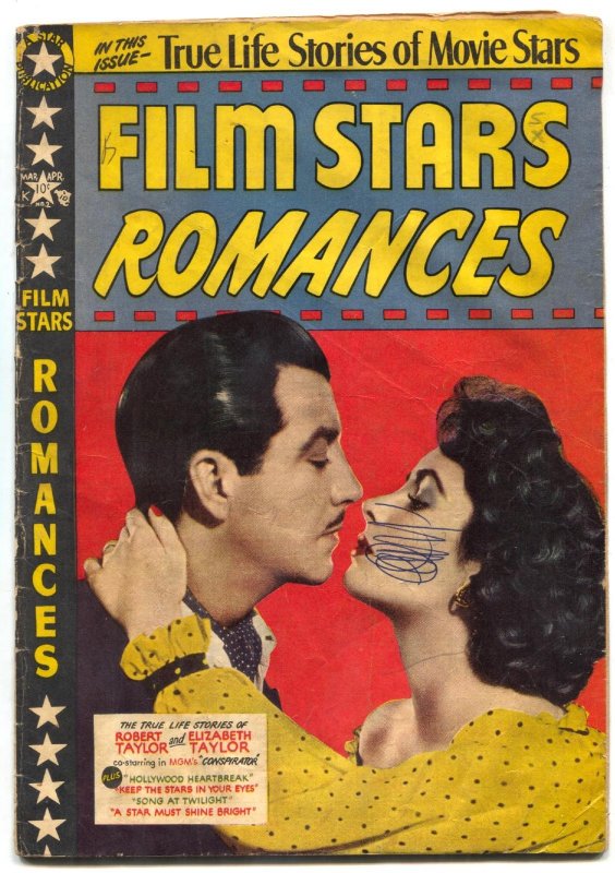 Film Stars Romances #2 (1950), raw, ungraded comic book — front cover