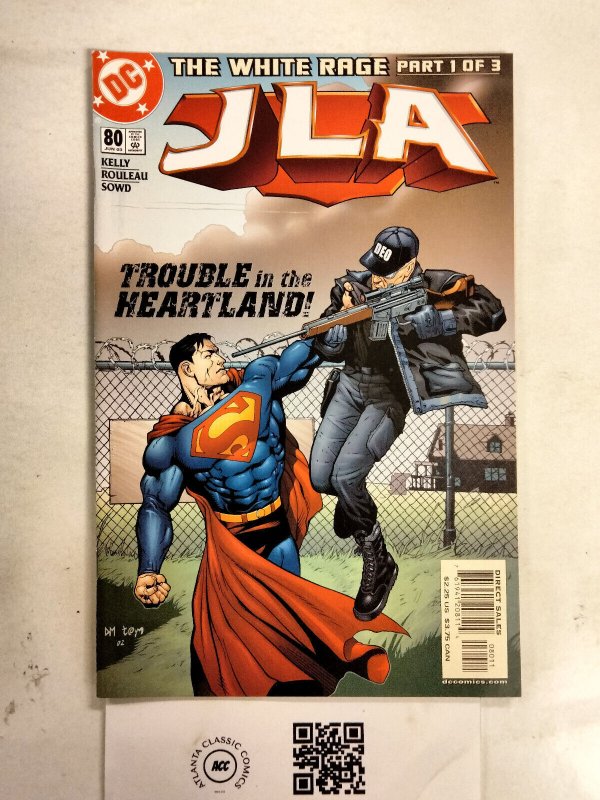 JLA #80 (DC Comics), raw comic book in NM condition — front cover