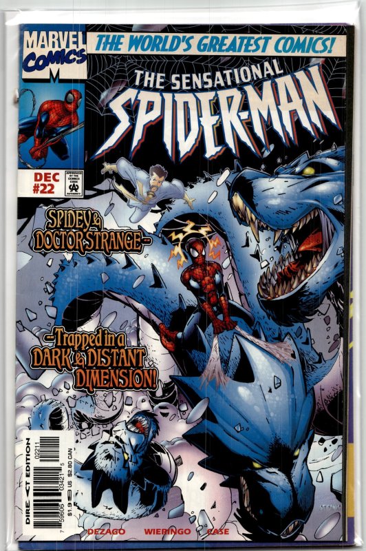 The Sensational Spider-Man #22 (1997), raw, ungraded comic book — front cover