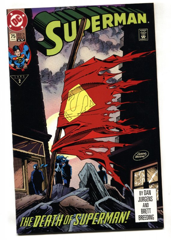 Superman-4th Print #75 - 1993 - DC - VF - Comic Book (DC Comics, 1993), raw comic book in VF condition — front cover