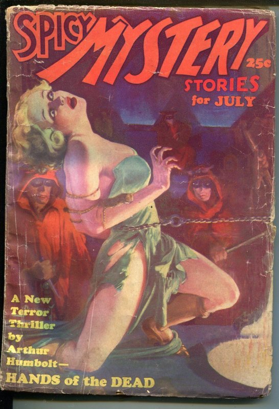 Pulp: Spicy Mystery Pulp 7/1935- Classic Cover- Hands of the Dead -G- (Culture Publications, 1935), raw, ungraded comic book — front cover