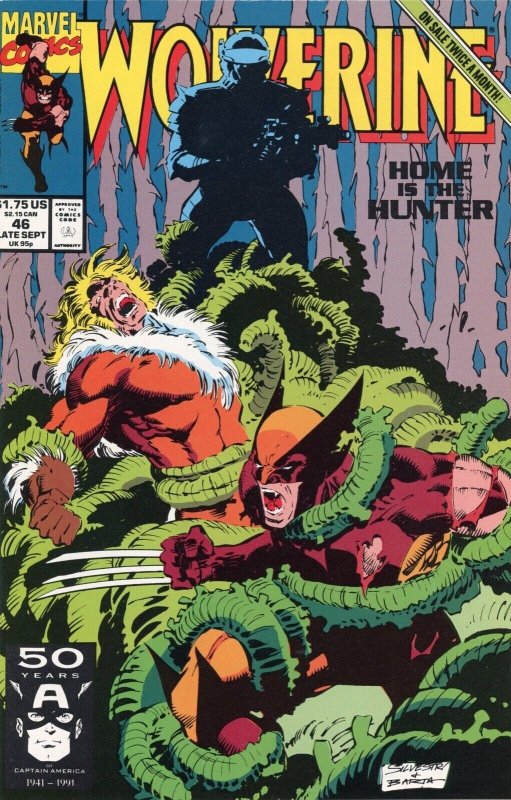 Wolverine #46 (Marvel Comics, 1991), raw comic book in NM 9.4 condition — front cover