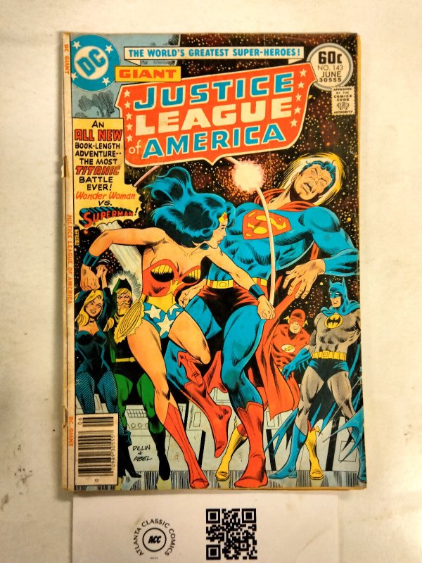 Justice League of America #143 (DC Comics), raw comic book in VG condition — front cover
