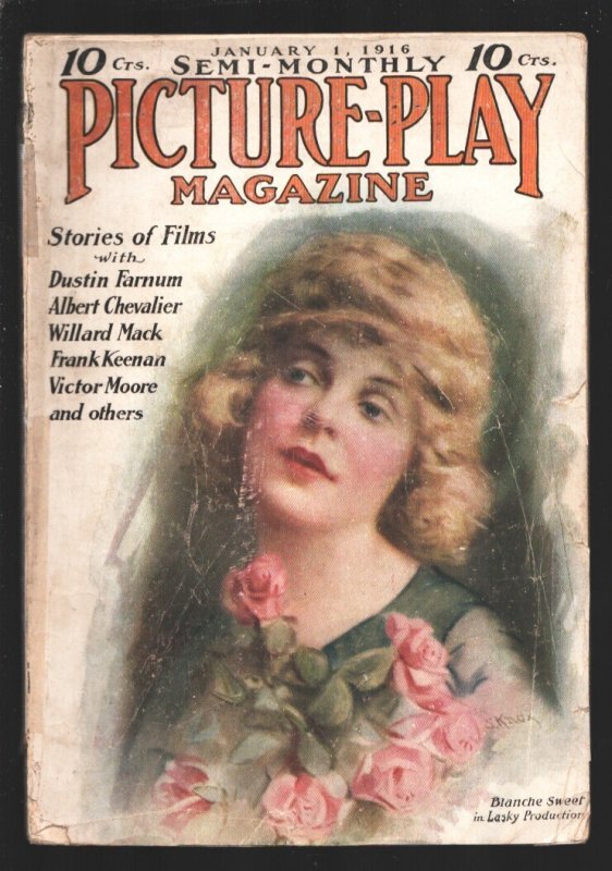 MAG: Picture-Play 1/1/1916-Blanche Sweet Photo Cover-Silent era Movie Mag-Sta..., raw, ungraded comic book — front cover