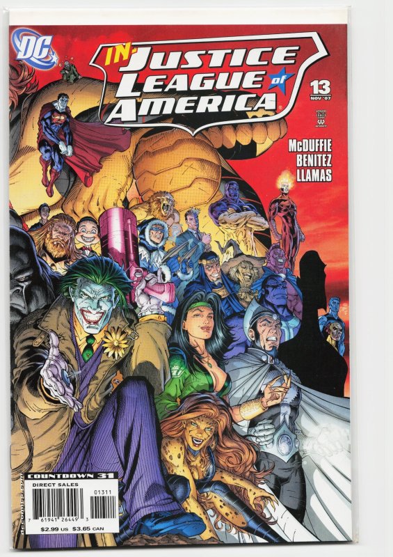 Justice League of America #13 (DC Comics, 2007), raw, ungraded comic book — front cover