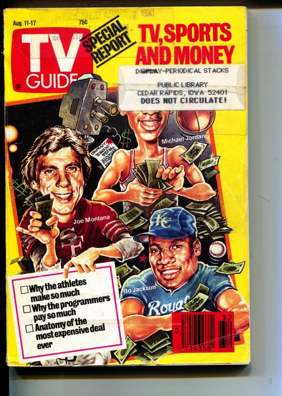 MAG: TV GUIDE-8/11/1990-Sports-Iowa Edition-VG, raw comic book in VG condition — front cover