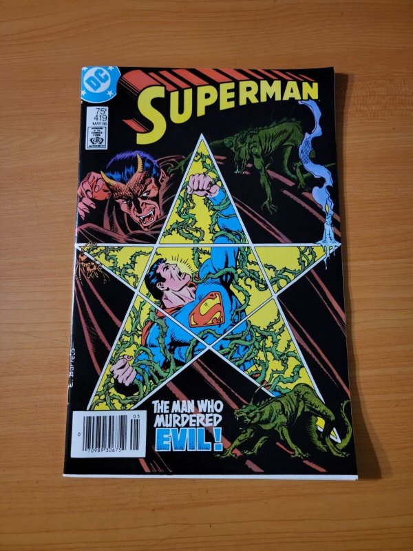 Superman #419 (DC Comics, 1986), raw comic book in NM condition — front cover