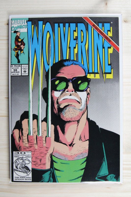 Wolverine #59 (Marvel Comics, 1992), raw comic book in NM- 9.2 condition — front cover