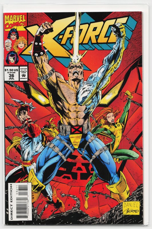 X-Force #36 (Marvel Comics, 1994), raw, ungraded comic book — front cover
