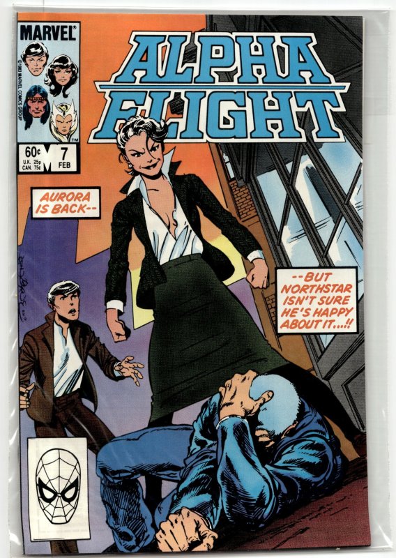 Alpha Flight #7 (Marvel Comics, 1984), raw, ungraded comic book — front cover