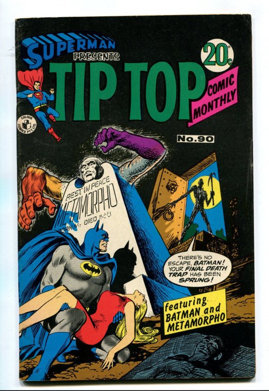 1970's Superman Presents "Tip Top" Comic Monthly #90 (1970), raw comic book in VF+ condition — front cover