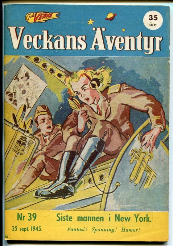 Jules Verne Veckans Aventyr Vol.6 #39 (1945), raw comic book in VF condition — front cover