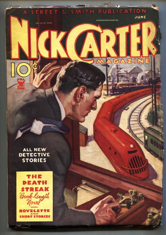 Pulp: Nick Carter 6/1935-Hero Crime Pulp-Rare Pulp Magazine, raw, ungraded comic book — front cover