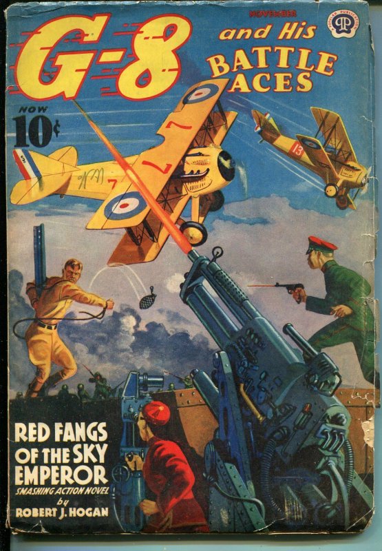 G-8 AND HIS Battle Aces 11/1939-Herr Matzu-Dr Chulung-Pulp FICTION-vg (Popular Publications, 1939), raw, ungraded comic book — front cover