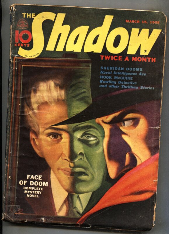 Pulp: Shadow 1938 March 15 - Street AND Smith-Rare Pulp Magazine G/VG (1938), raw comic book in VG condition — front cover