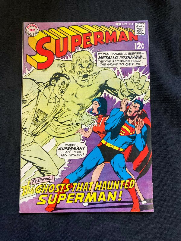 Superman Vol 1 #214 (1969), raw comic book in 6.0 condition — front cover