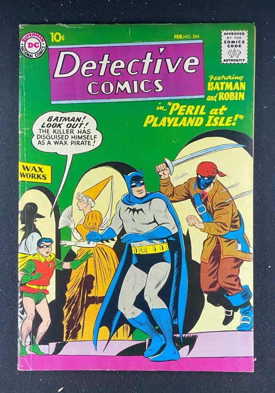 Detective Comics #264 (DC Comics, 1937), raw comic book in FN- 5.5 condition — front cover