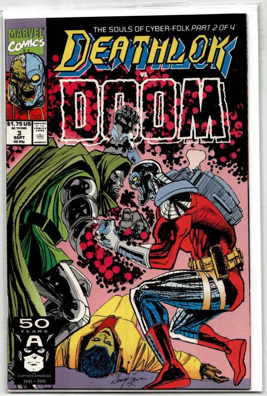 Deathlok #3 (Marvel Comics, 1991), raw, ungraded comic book — front cover