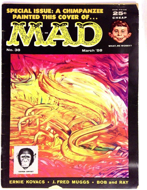 Mad #38 (EC Comics, 1958), raw comic book in VG- condition — front cover