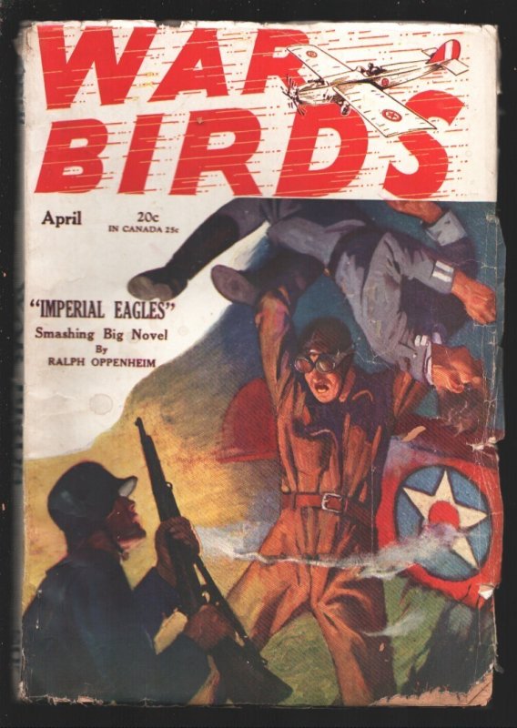 War Birds 4/ 1929-Dell-WWI air war Pulp Stories-"Imperial Eagles" by Ralph Oppen, raw, ungraded comic book — front cover