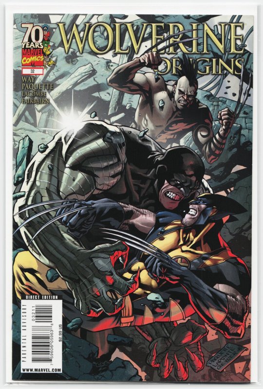 Wolverine: Origins #32 (Marvel Comics, 2009), raw, ungraded comic book — front cover
