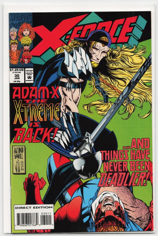 X-Force #30 (Marvel Comics, 1994), raw, ungraded comic book — front cover