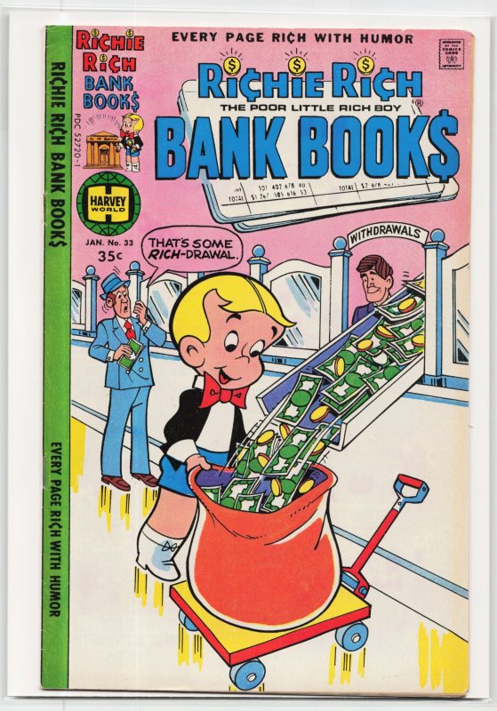 Richie Rich Bank Book #33 (Harvey Comics, 1978), raw, ungraded comic book — front cover
