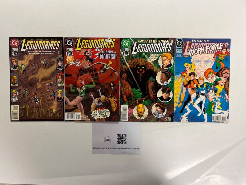 4 Legionnaires DC Comic Books # 21 45 50 51 Batman Superman Wonder Woman 29 JS44, raw, ungraded comic book — front cover