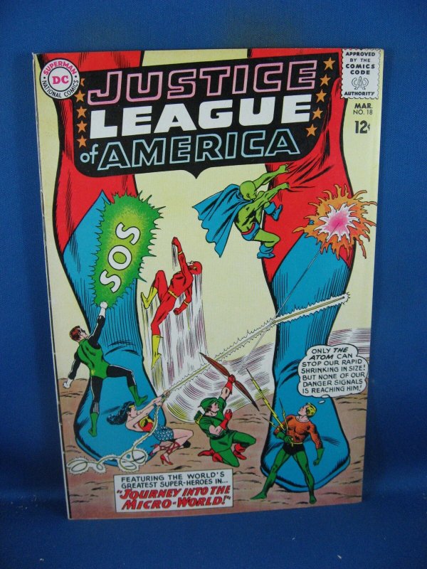 Justice League of America #18 (DC Comics, 1963), raw comic book in VF- condition — front cover