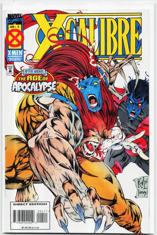 X-Calibre #4 (Marvel Comics, 1995), raw, ungraded comic book — front cover