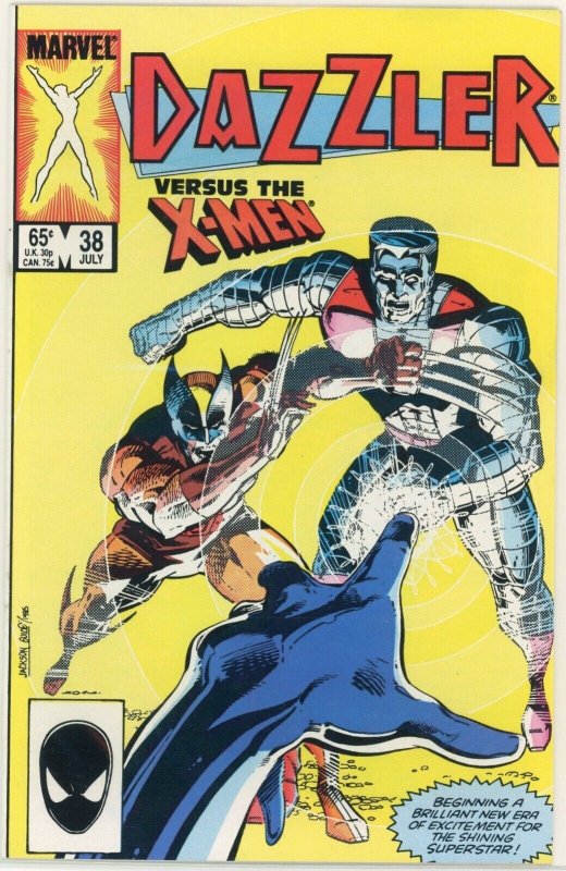Dazzler #38 (Marvel Comics, 1985), raw comic book in VF/NM 9.0 condition — front cover