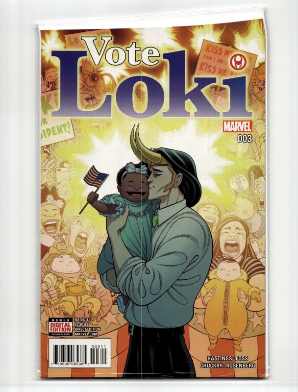 Vote Loki #3 (2016), raw, ungraded comic book — front cover