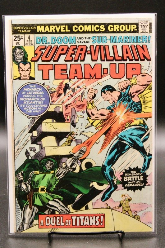 Super-Villain Team-Up #4 (Marvel Comics, 1976), raw, ungraded comic book — front cover