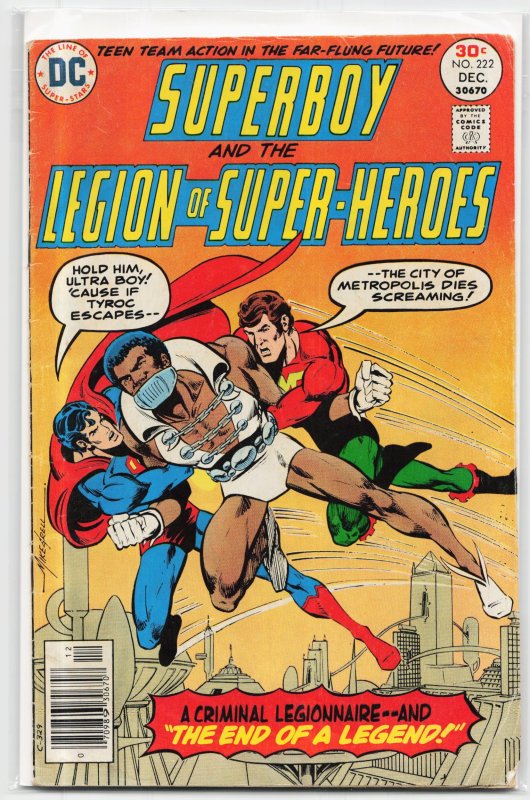 Superboy #222 (DC Comics, 1976), raw, ungraded comic book — front cover