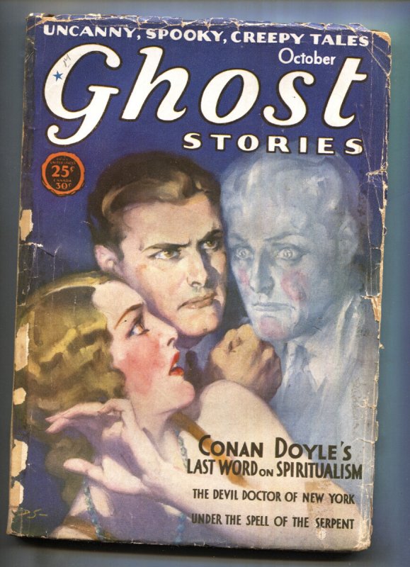 Ghost Stories 10/1930-Arthur Conan Doyle-Uncanny-spooky-creepy Tales-Pulp mag, raw, ungraded comic book — front cover