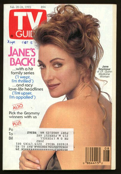 Mag: TV Guide 02/20/1993-Jane Seymour/patty Duke/d. Leary G, raw, ungraded comic book — front cover