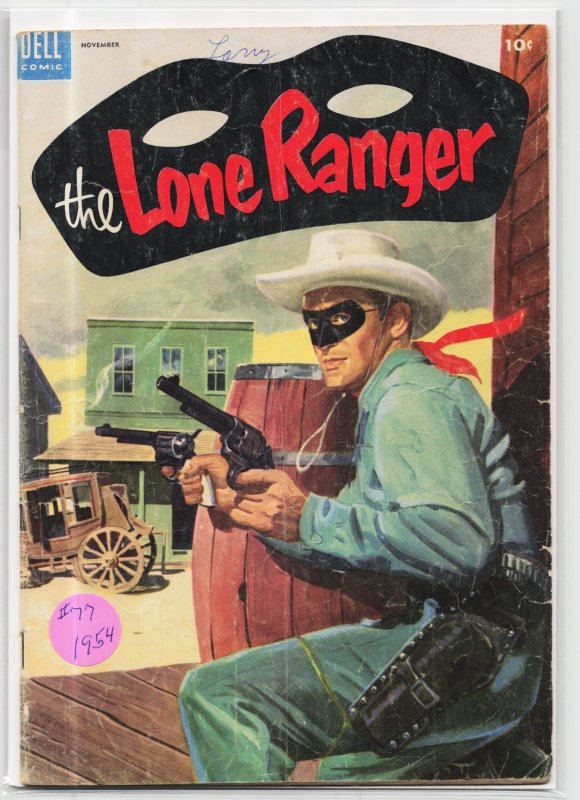 The Lone Ranger #77 (Dell, 1954), raw, ungraded comic book — front cover