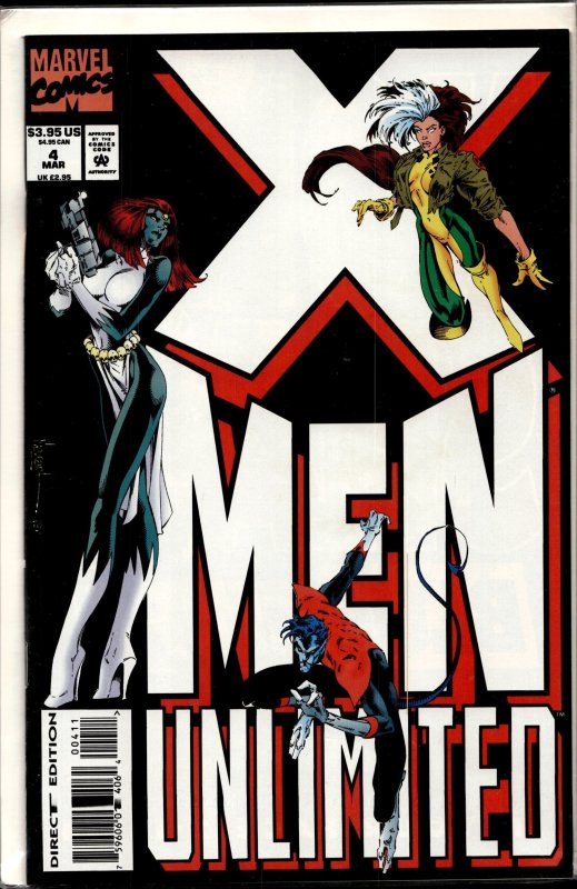 X-Men Unlimited #4 (Marvel Comics, 1994), raw, ungraded comic book — front cover