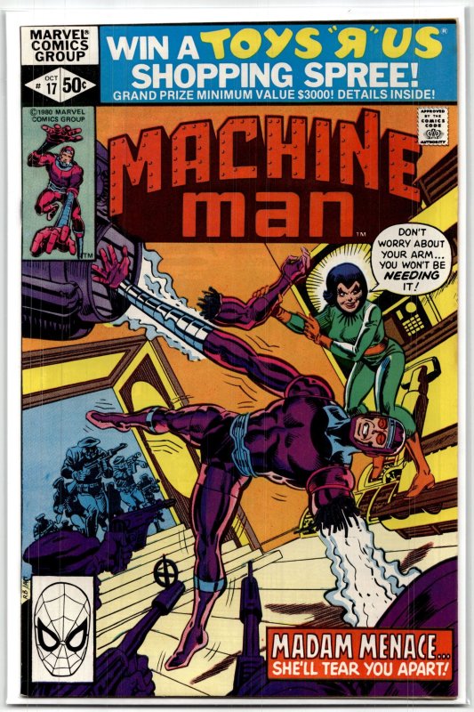 Machine Man #17 (1980), raw, ungraded comic book — front cover
