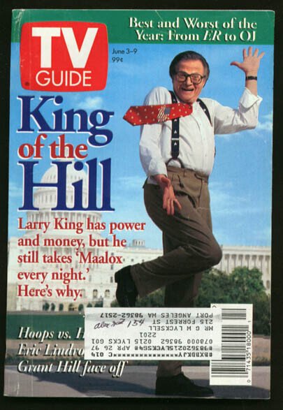 Mag: TV Guide 06/03/1995-Larry King/best & Worst of Year G, raw, ungraded comic book — front cover