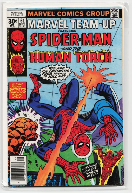 Marvel Team-Up #61 (Marvel Comics, 1977), raw, ungraded comic book — front cover